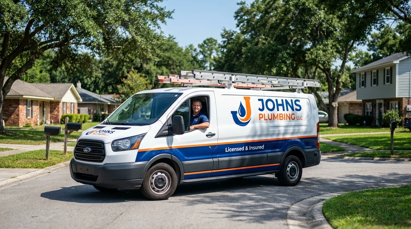 Johns Plumbing LLC service van in Norcross, GA